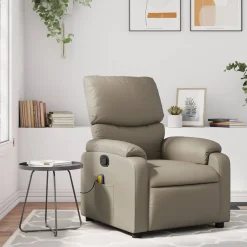 vidaXL Sillas-Sillón de masaje reclinable cuero sintético color