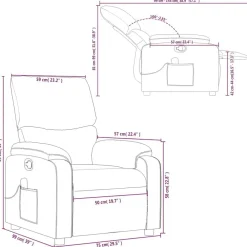 vidaXL Sillas-Sillón de masaje reclinable cuero sintético color
