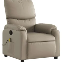 vidaXL Sillas-Sillón de masaje reclinable cuero sintético color