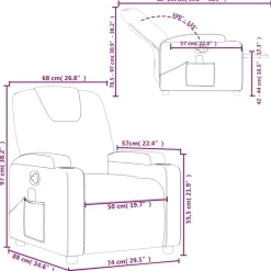 vidaXL Sillón de masaje reclinable cuero sintético Rojo Discount
