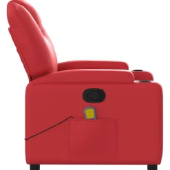 vidaXL Sillón de masaje reclinable cuero sintético Rojo Discount
