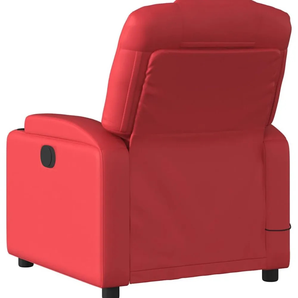 vidaXL Sillón de masaje reclinable cuero sintético Rojo Discount