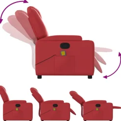 vidaXL Sillón de masaje reclinable cuero sintético Rojo Discount