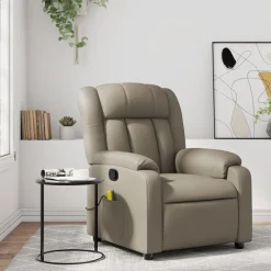 vidaXL Sillón de masaje reclinable cuero sintético color Capuchino Hot