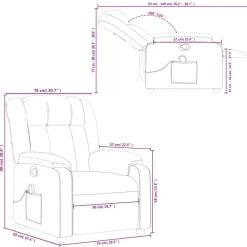 vidaXL Sillón de masaje reclinable cuero sintético color Capuchino Hot