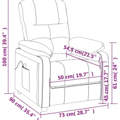 vidaXL Sillas-Sillón de masaje reclinable de tela gris