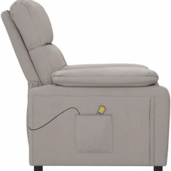 vidaXL Sillas-Sillón de masaje reclinable de tela gris
