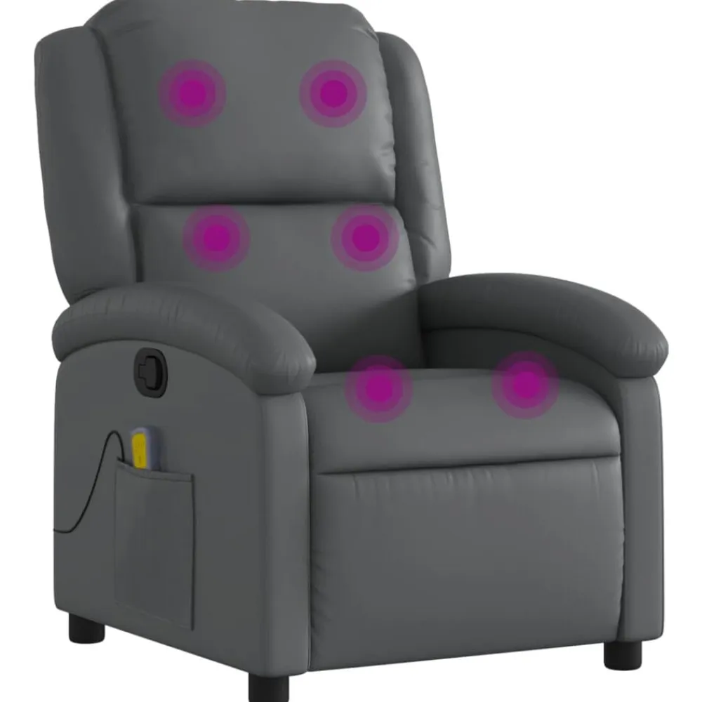vidaXL Sillas-Sillón de masaje reclinable cuero sintético