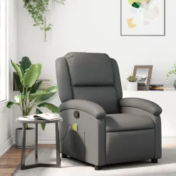 vidaXL Sillas-Sillón de masaje reclinable cuero sintético