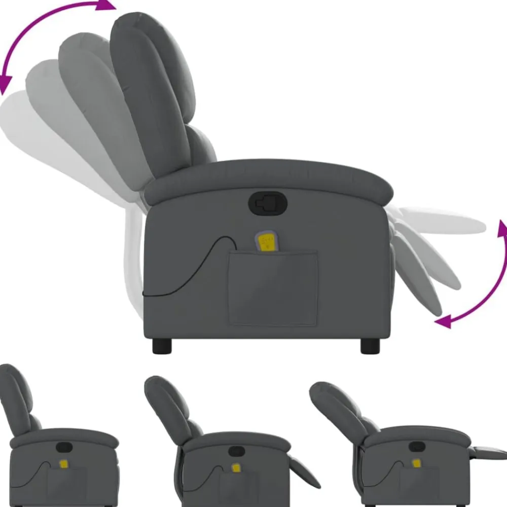 vidaXL Sillas-Sillón de masaje reclinable cuero sintético