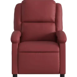 vidaXL Sillón de masaje reclinable cuero sintético rojo tinto Rojo vino tinto New