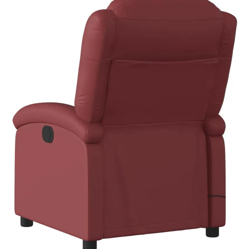 vidaXL Sillón de masaje reclinable cuero sintético rojo tinto Rojo vino tinto New