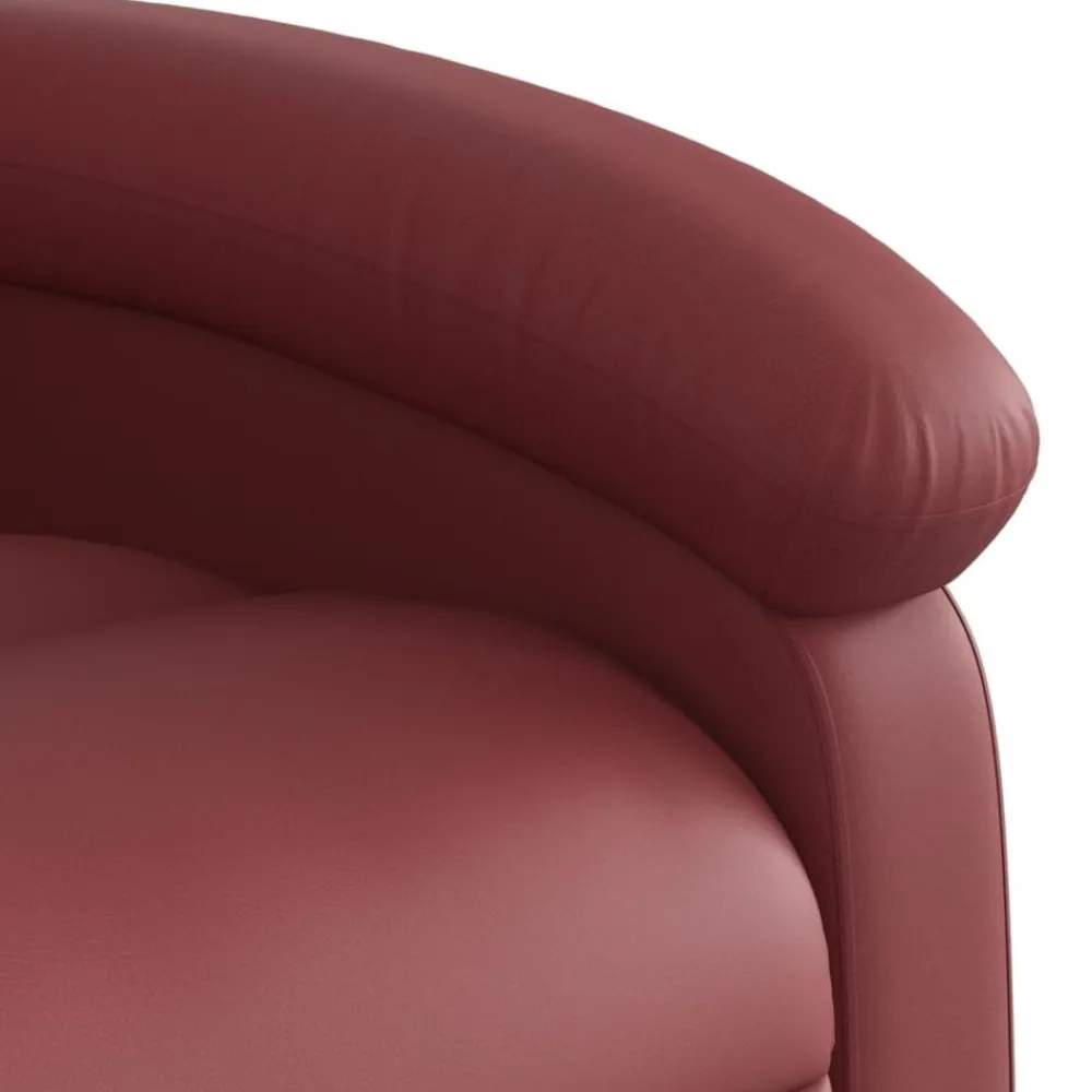 vidaXL Sillón de masaje reclinable cuero sintético rojo tinto Rojo vino tinto New
