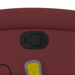 vidaXL Sillón de masaje reclinable cuero sintético rojo tinto Rojo vino tinto New