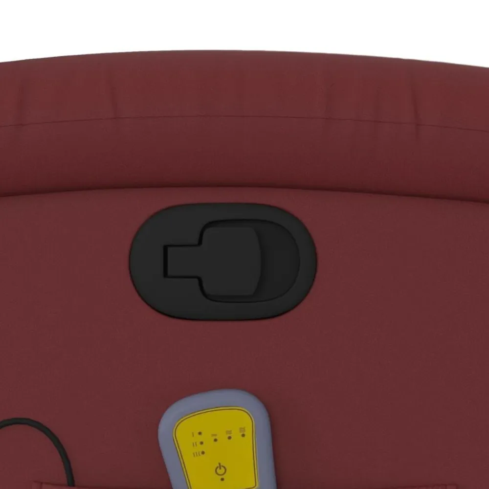 vidaXL Sillón de masaje reclinable cuero sintético rojo tinto Rojo vino tinto New