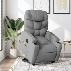 vidaXL Sillas-Sillón de masaje reclinable de pie de tela