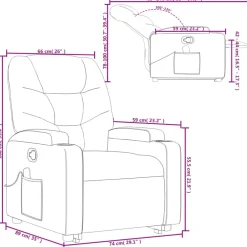 vidaXL Sillas-Sillón de masaje reclinable de pie de tela