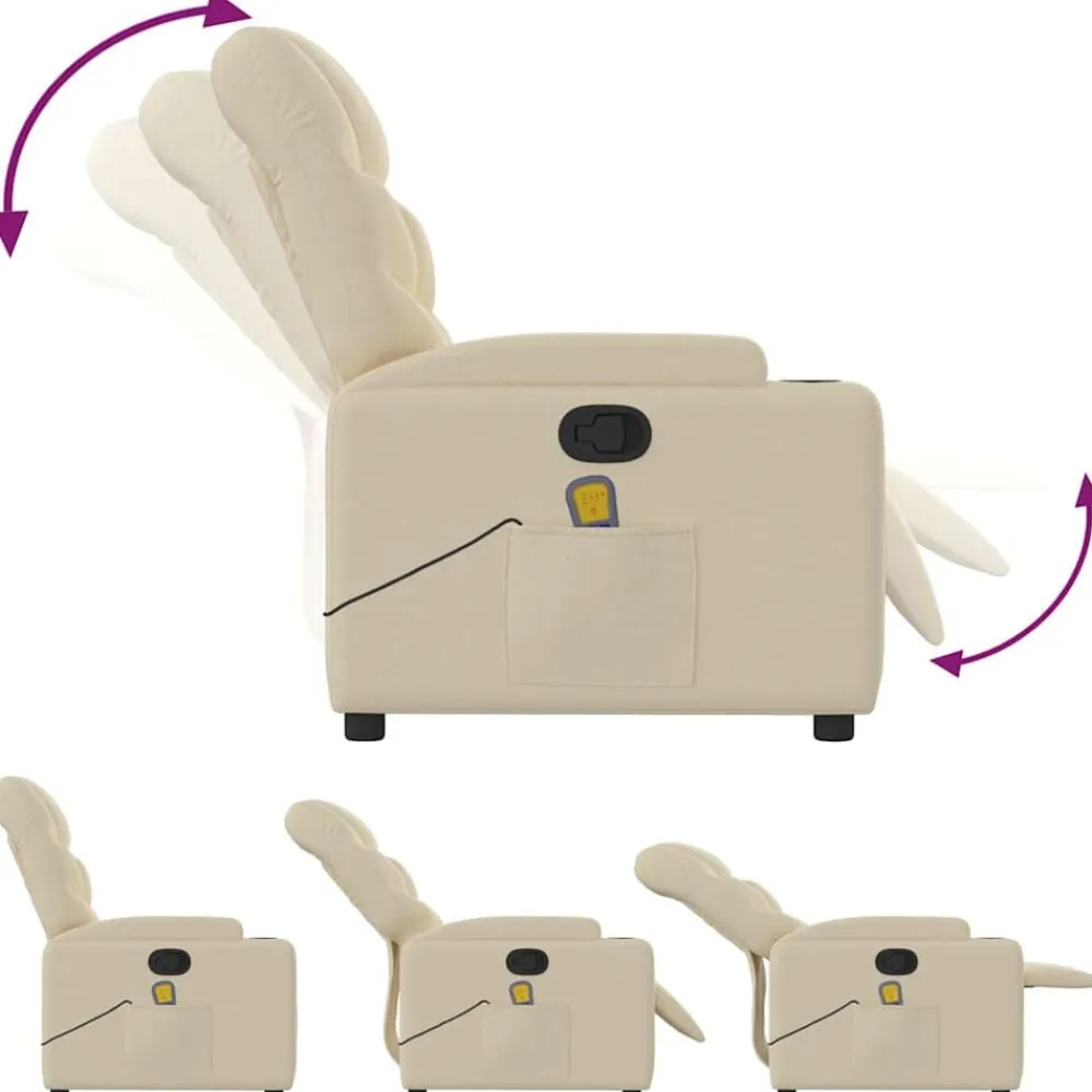vidaXL Sillas-Sillón de masaje reclinable de tela
