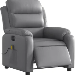 vidaXL Sillas-Sillón de masaje reclinable eléctrico cuero sintético