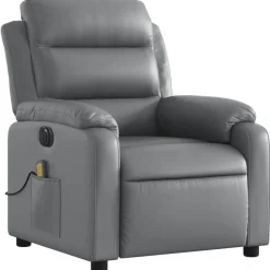 vidaXL Sillas-Sillón de masaje reclinable eléctrico cuero sintético
