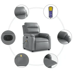 vidaXL Sillas-Sillón de masaje reclinable eléctrico cuero sintético