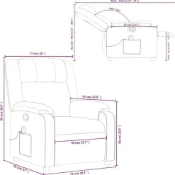 vidaXL Sillón de masaje reclinable cuero sintético Gris New