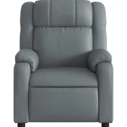 vidaXL Sillón de masaje reclinable cuero sintético Gris New
