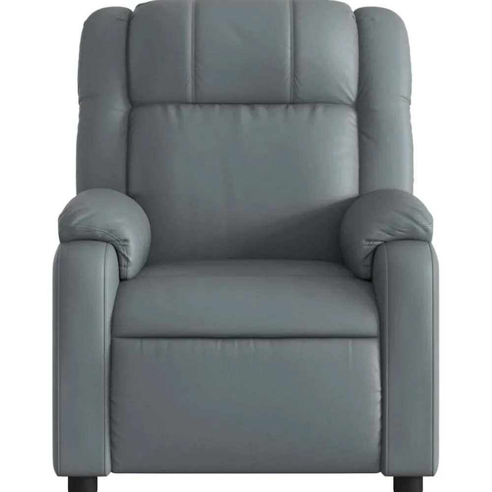 vidaXL Sillón de masaje reclinable cuero sintético Gris New