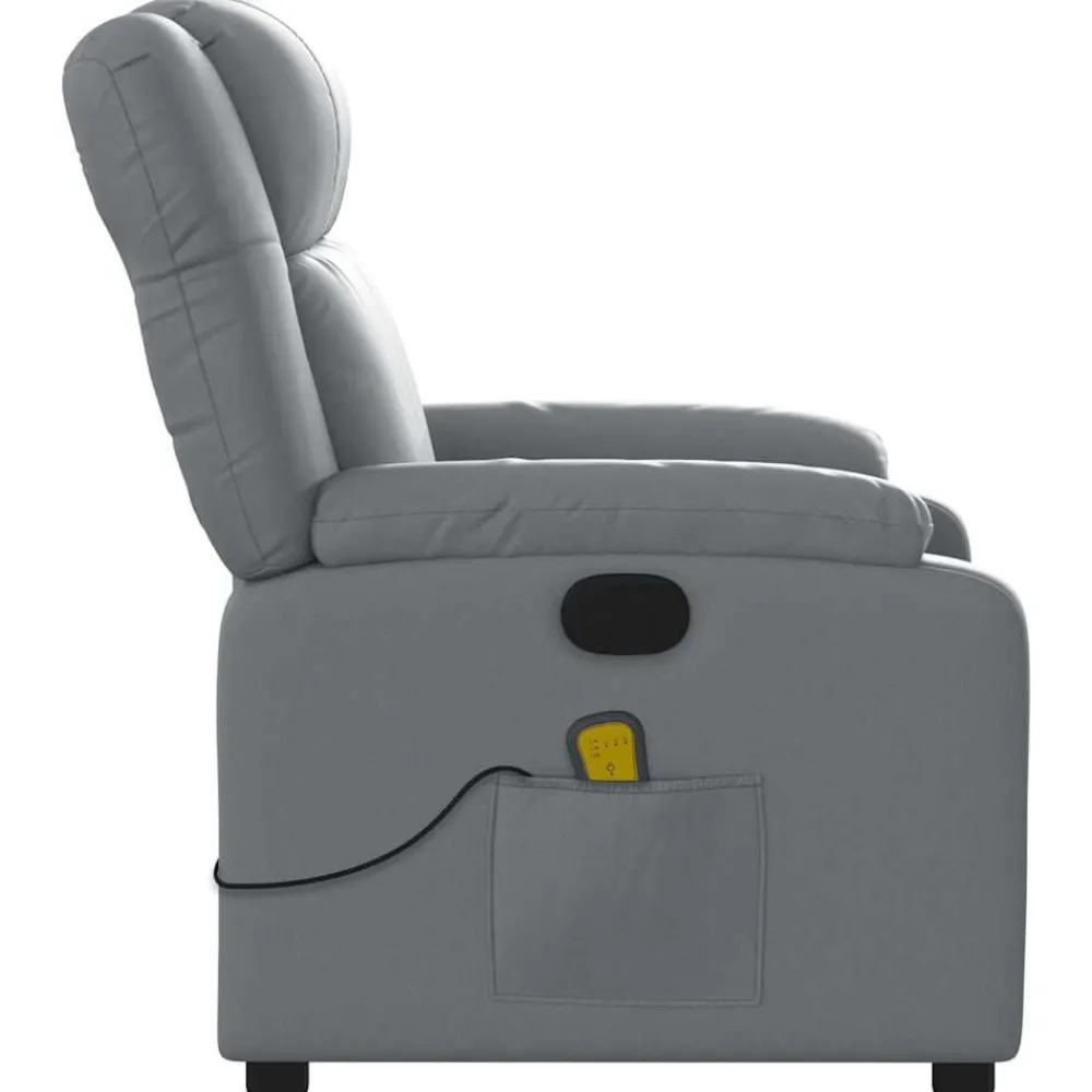 vidaXL Sillón de masaje reclinable cuero sintético Gris New