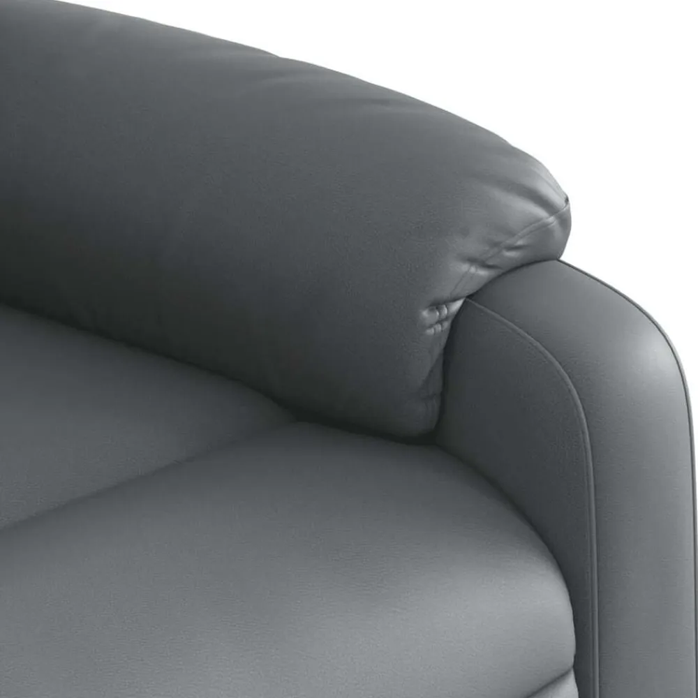 vidaXL Sillón de masaje reclinable cuero sintético Gris New