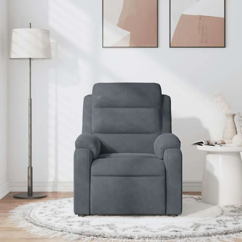 vidaXL Sillas-Sillón de masaje reclinable de terciopelo