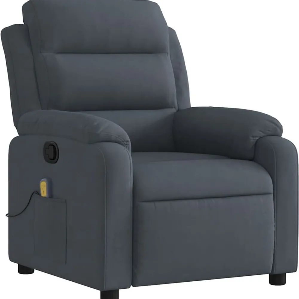vidaXL Sillas-Sillón de masaje reclinable de terciopelo