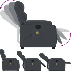 vidaXL Sillas-Sillón de masaje reclinable de terciopelo