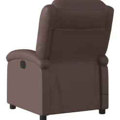 vidaXL Sillón de masaje reclinable eléctrico cuero sintético marrón Marr&oacute;n Outlet