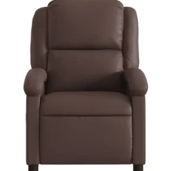 vidaXL Sillón de masaje reclinable eléctrico cuero sintético marrón Marr&oacute;n Outlet