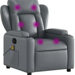 vidaXL Sillas-Sillón de masaje reclinable cuero sintético