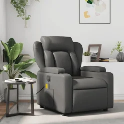 vidaXL Sillas-Sillón de masaje reclinable cuero sintético