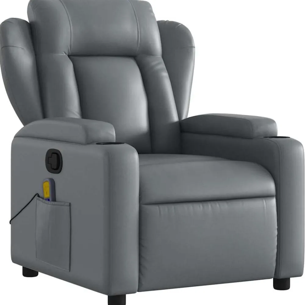 vidaXL Sillas-Sillón de masaje reclinable cuero sintético