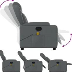 vidaXL Sillas-Sillón de masaje reclinable cuero sintético