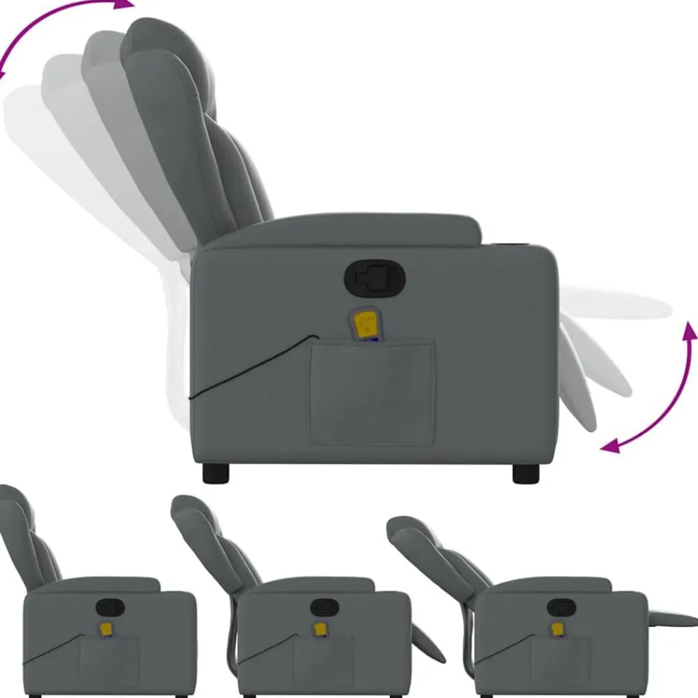 vidaXL Sillas-Sillón de masaje reclinable cuero sintético