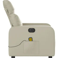 vidaXL Sillón de masaje reclinable eléctrico cuero sintético Crema Online