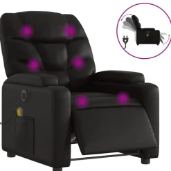 vidaXL Sillas-Sillón de masaje reclinable eléctrico cuero sintético