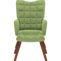 vidaXL Sillas-Sillón de relax con reposapiés terciopelo