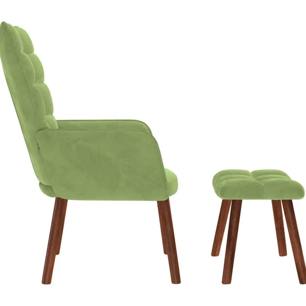 vidaXL Sillas-Sillón de relax con reposapiés terciopelo