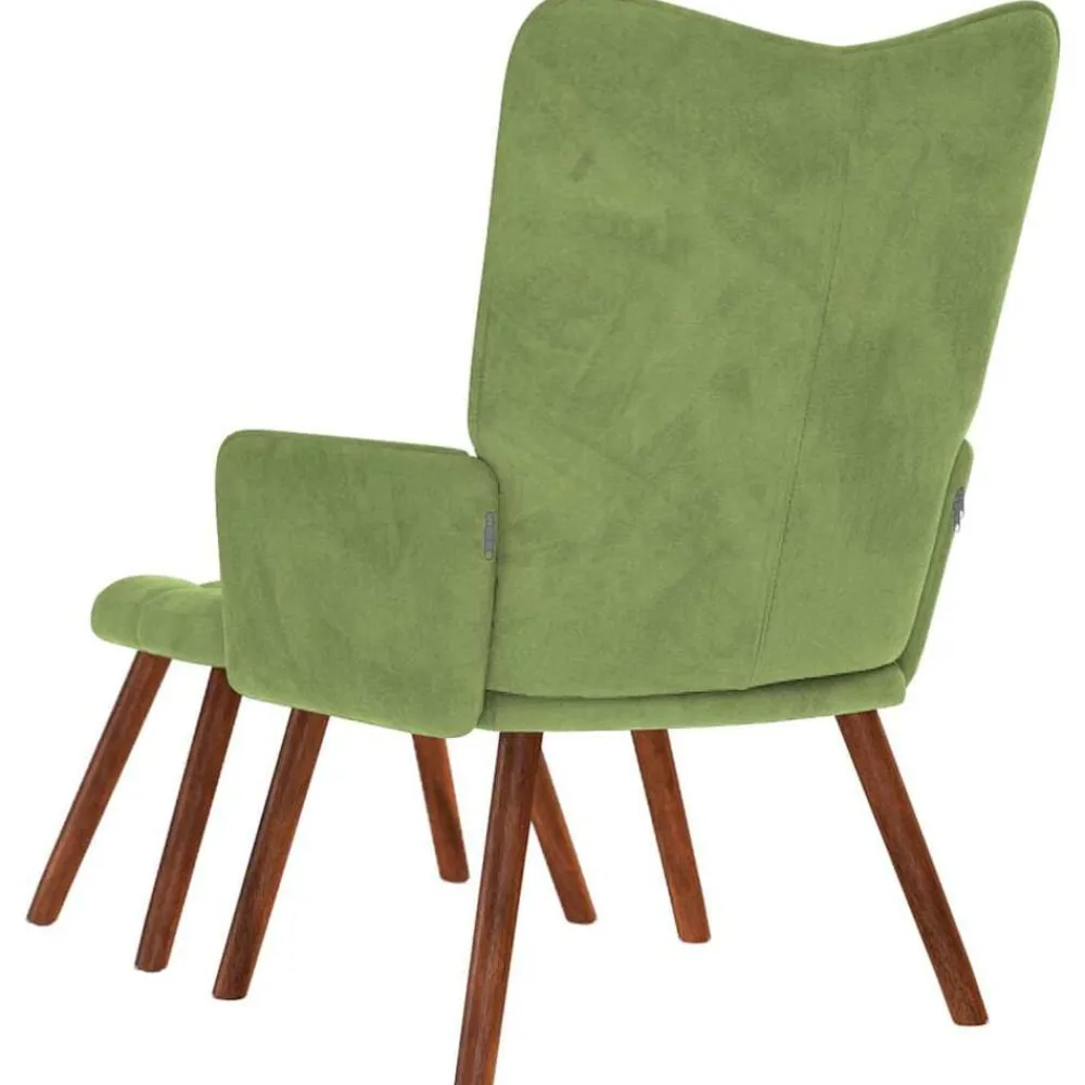 vidaXL Sillas-Sillón de relax con reposapiés terciopelo