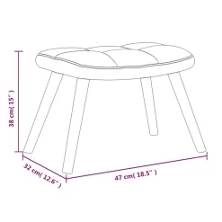 vidaXL Sillas-Sillón de relax con taburete terciopelo crema
