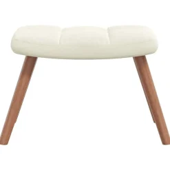 vidaXL Sillas-Sillón de relax con taburete terciopelo crema