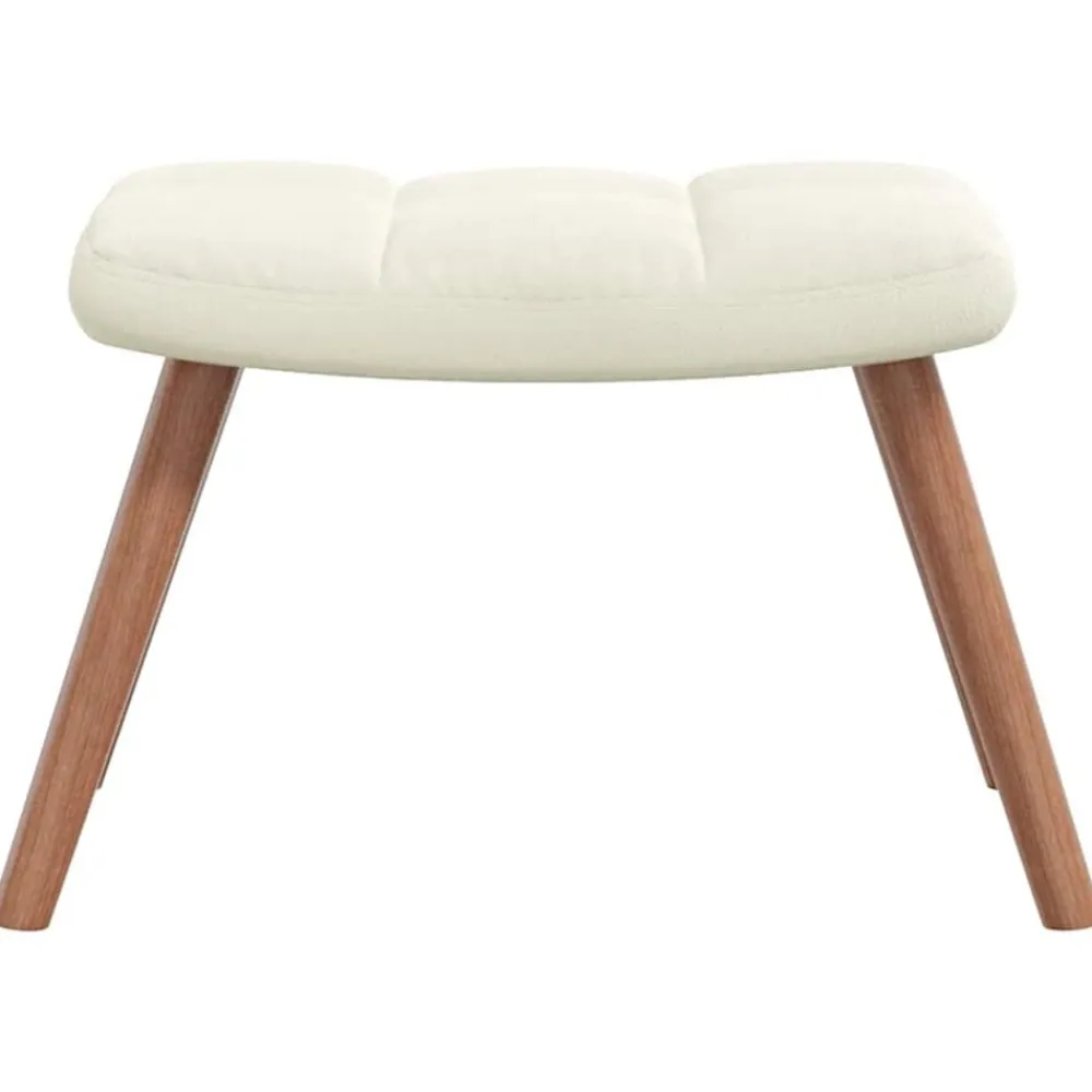 vidaXL Sillas-Sillón de relax con taburete terciopelo crema