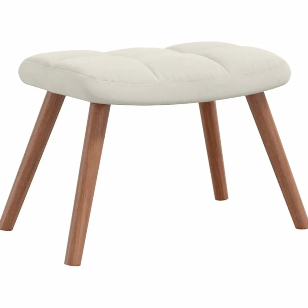 vidaXL Sillas-Sillón de relax con taburete terciopelo crema