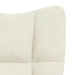 vidaXL Sillas-Sillón de relax con taburete terciopelo crema